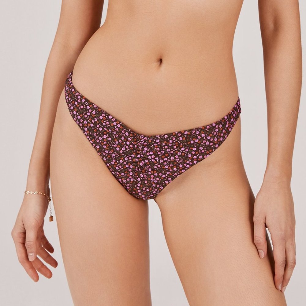 NWT Something Navy Azalea Floral Bikini BottomXXL